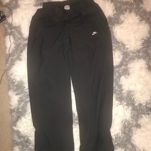 Nike Gray Sweat Pants Zipper Bottoms Embroidered